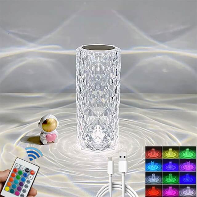 Stolná lampa so snímačom nočného svetla Crystal (16 farieb) Užsisakykite Trendai.lt