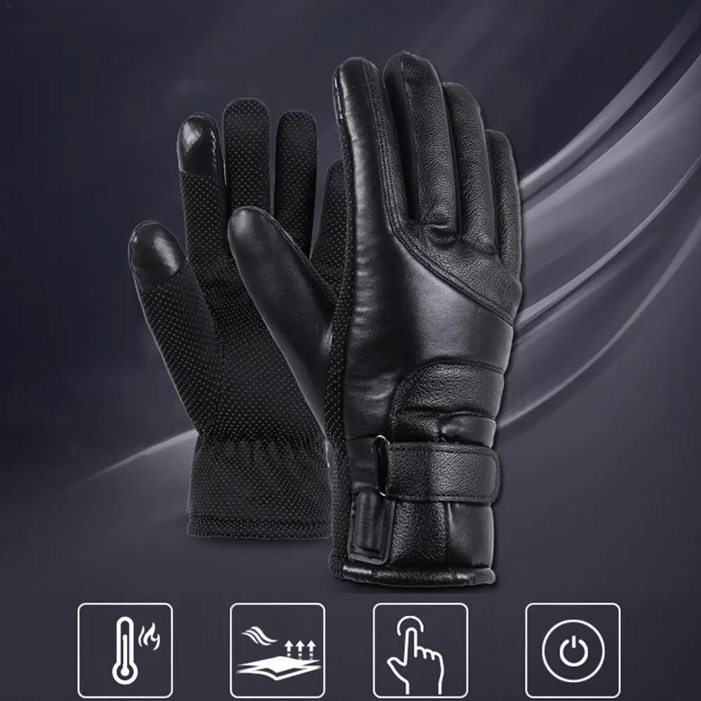 Elektrické vyhrievané kožené rukavice Užsisakykite Trendai.lt