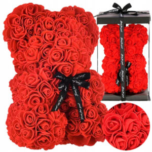 Medvedík z ruží s darčekovou krabičkou 40 cm Užsisakykite Trendai.lt 14