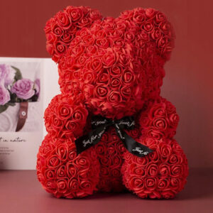 Medvedík z ruží s darčekovou krabičkou 40 cm Užsisakykite Trendai.lt 15