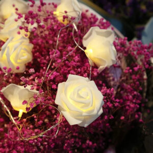 Romantická osvetlená girlanda žiaroviek v tvare prsteňov ruží Užsisakykite Trendai.lt 20