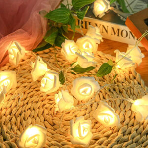 Romantická osvetlená girlanda žiaroviek v tvare prsteňov ruží Užsisakykite Trendai.lt 17