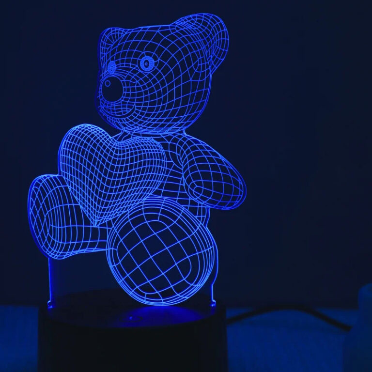 Nočná lampa s 3D efektom medveďa a diaľkovým ovládaním Užsisakykite Trendai.lt 5