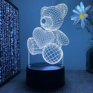 Nočná lampa s 3D efektom medveďa a diaľkovým ovládaním Užsisakykite Trendai.lt 11